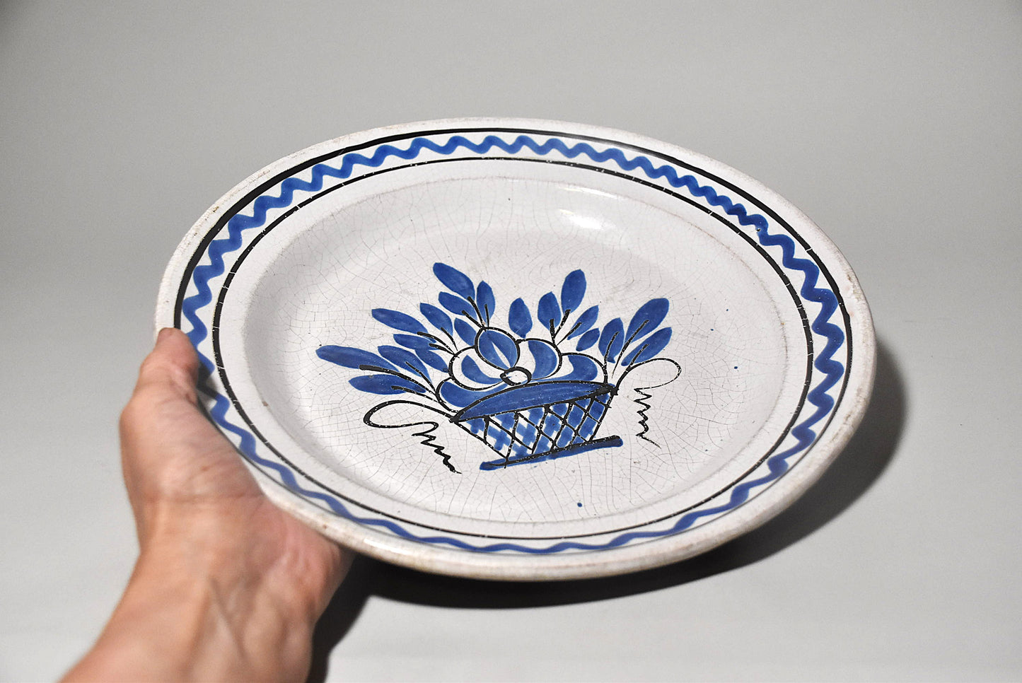 欧州軟陶花文大皿その2(19世紀)