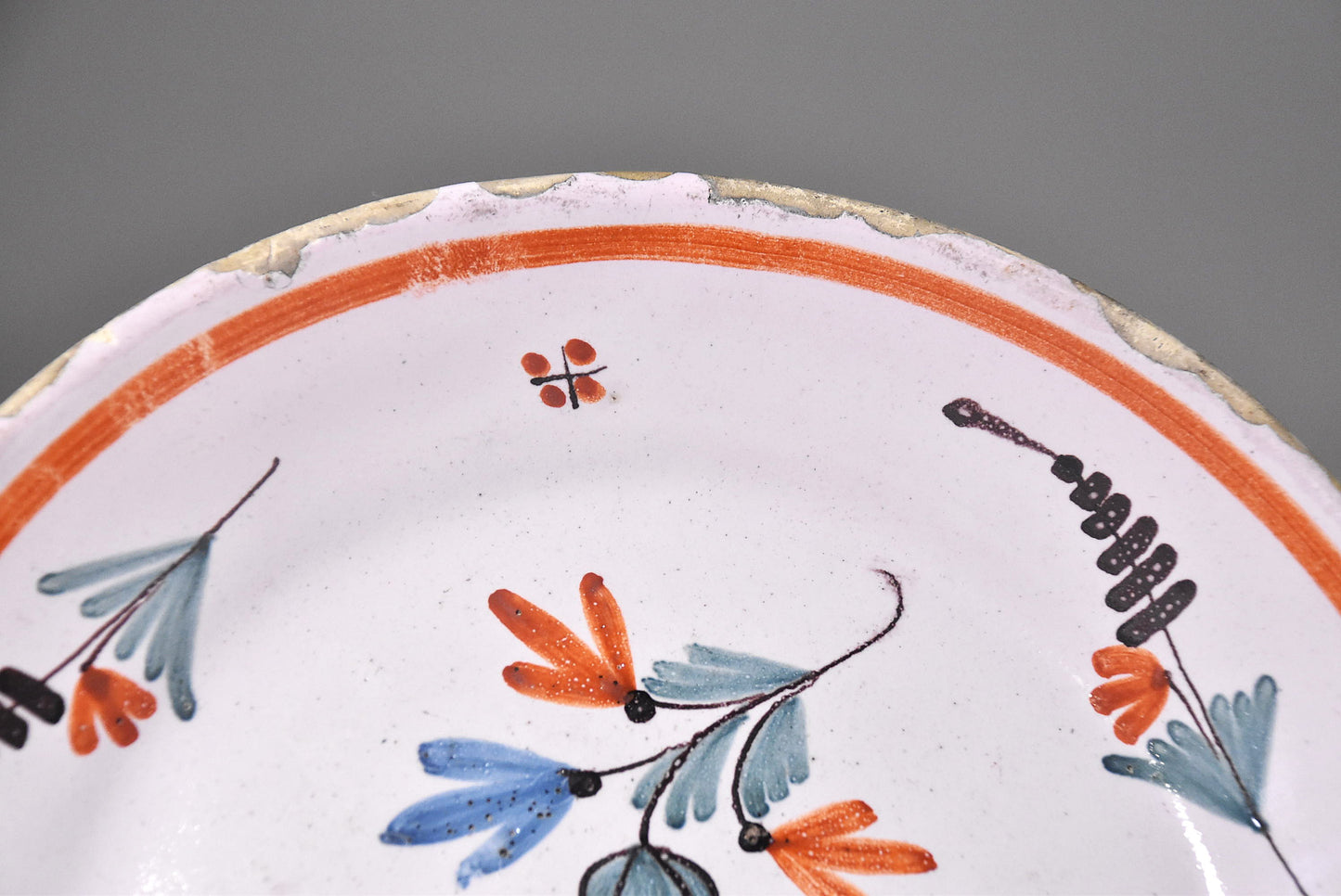 欧州花文色絵皿その4(18~19世紀)