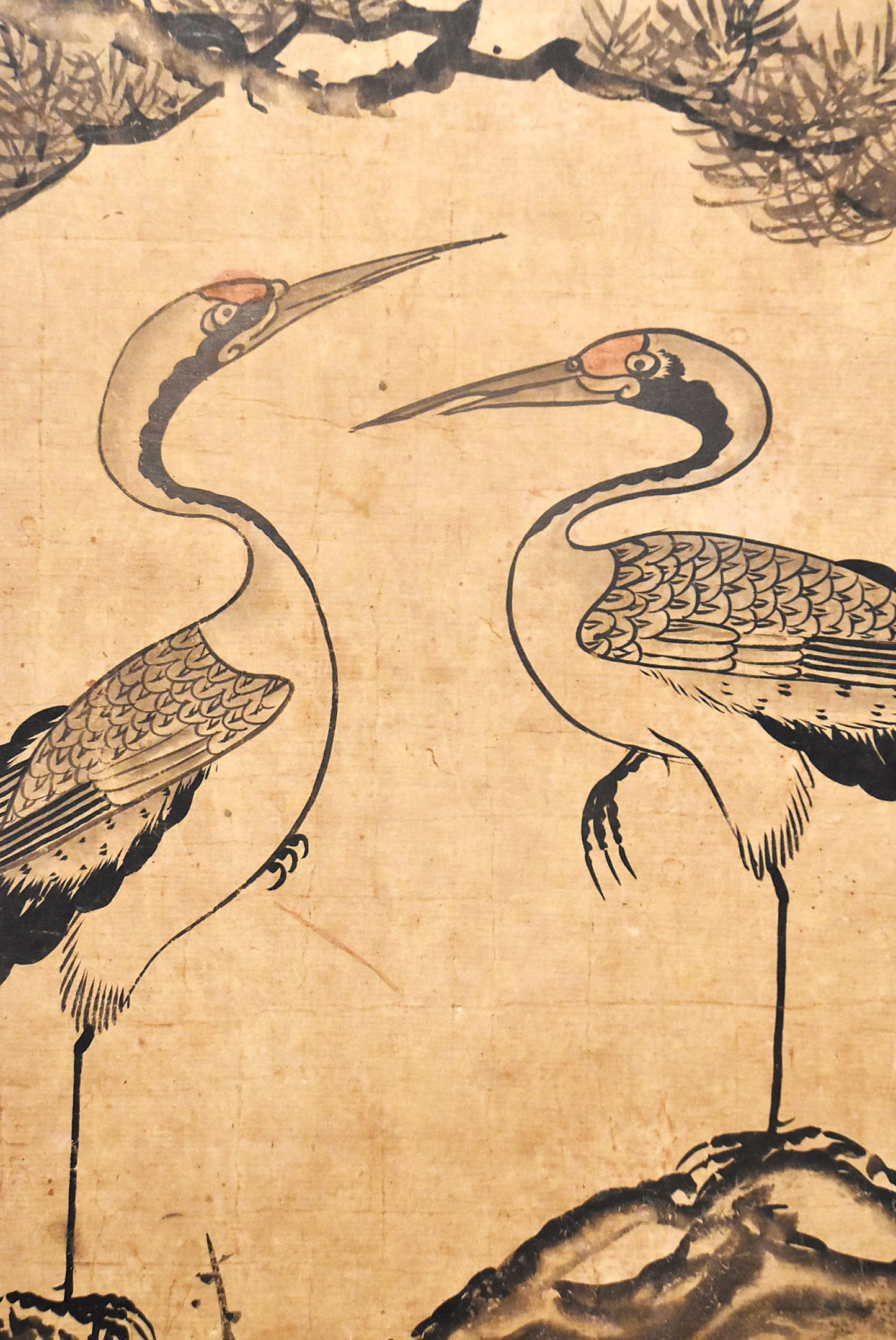 李朝民画鶴絵額(李朝時代)