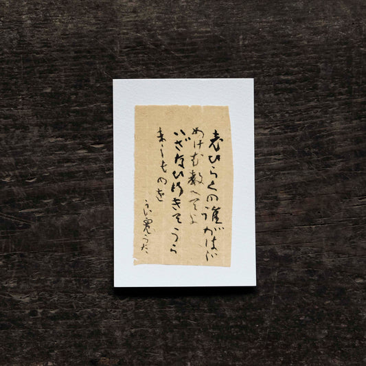 日置路花の書｜良寛｜老いらくを（E）｜葉書