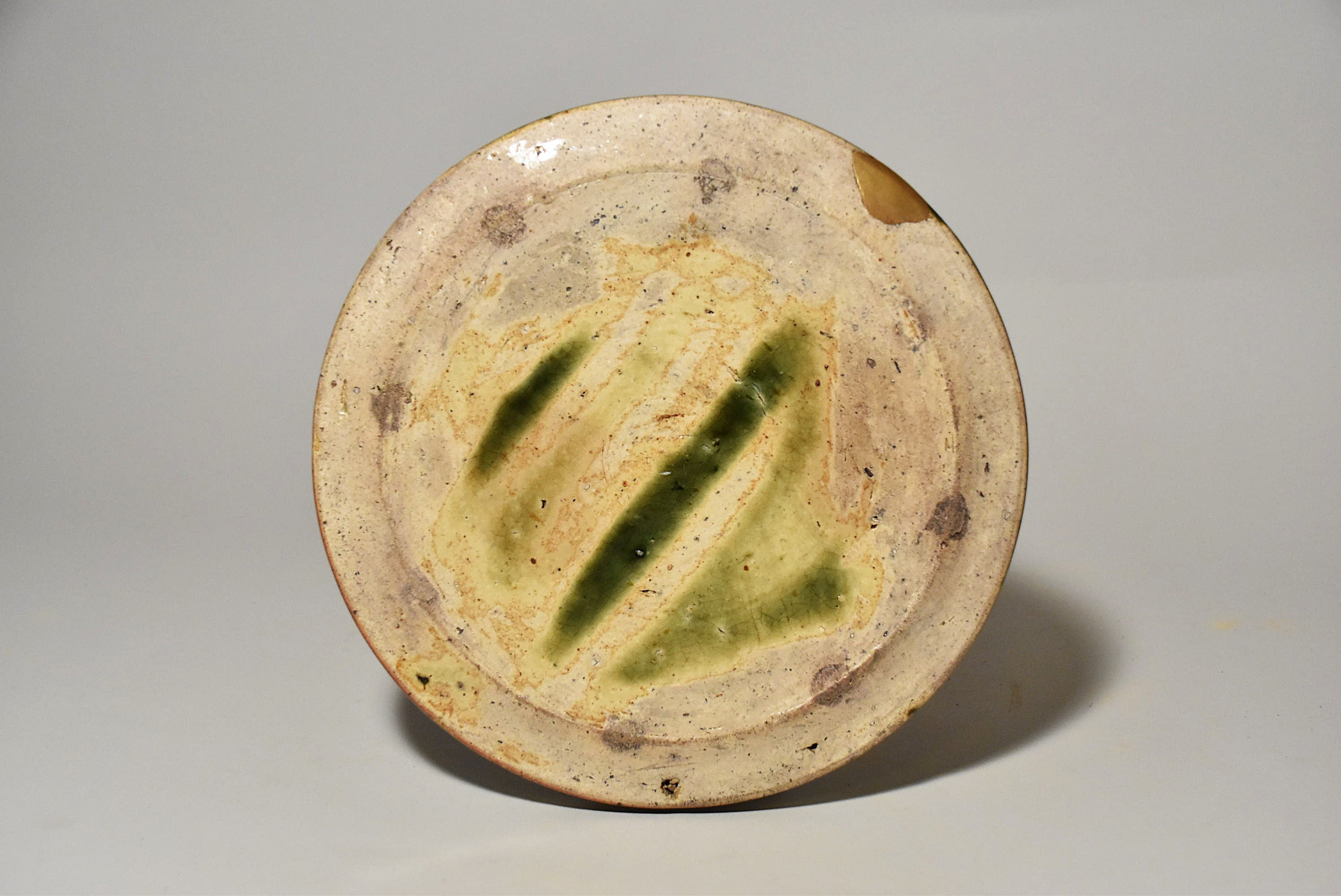 瀬戸織部釉菊文行灯皿その2（江戸時代） – 青花の会｜seikashop