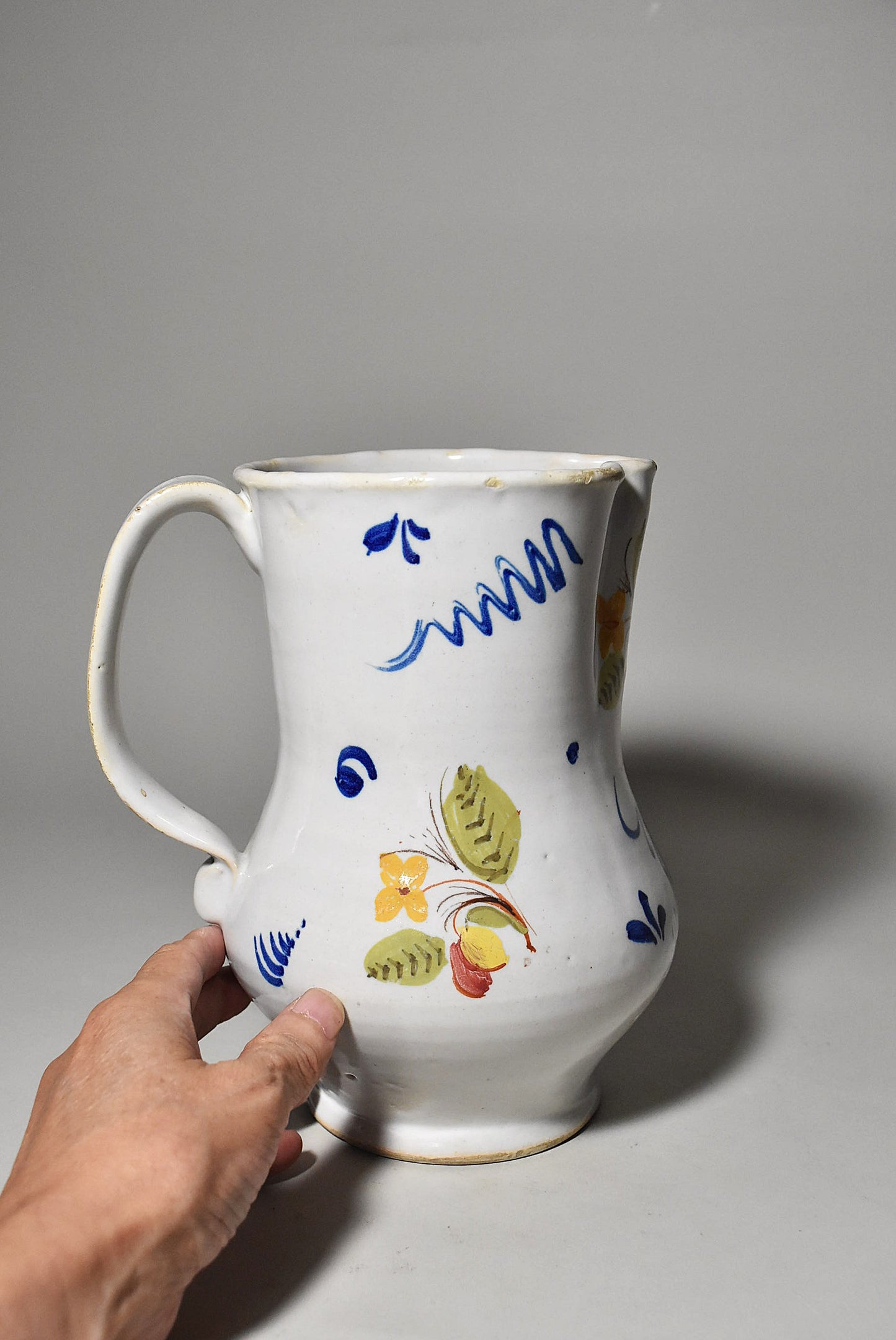 欧州色絵花文ジャグ（１９世紀）