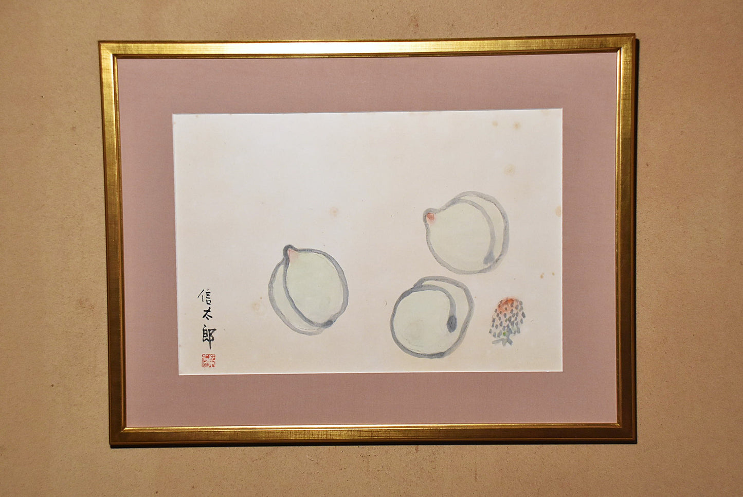 鈴木信太郎桃図額（昭和時代）