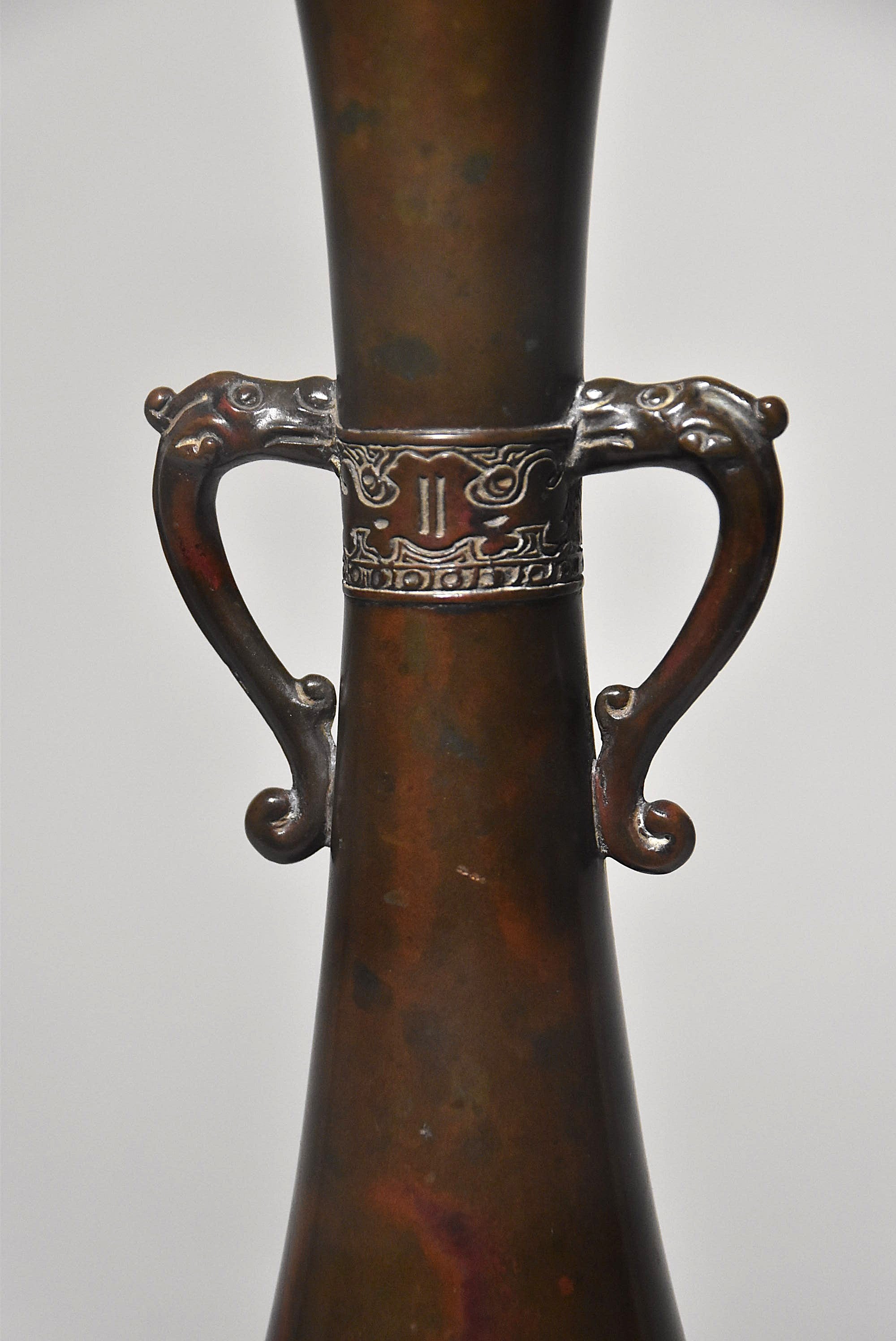 双耳紫銅花器（秦蔵六作／戦前） – 青花の会｜seikashop