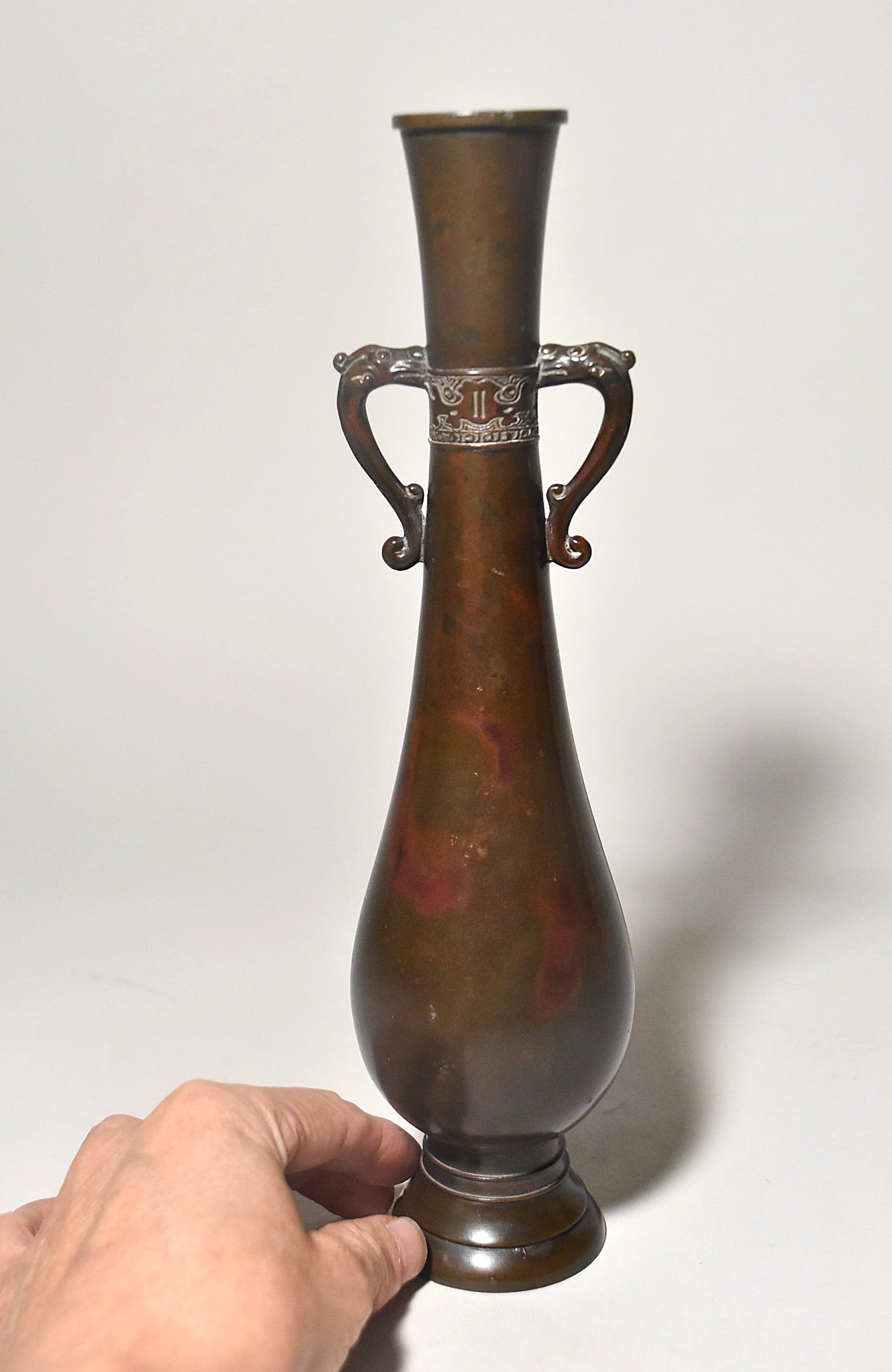 双耳紫銅花器（秦蔵六作／戦前） – 青花の会｜seikashop