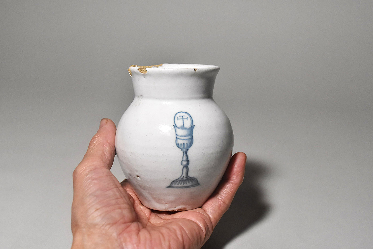 欧州軟陶手付小形ジャグ（１８世紀）