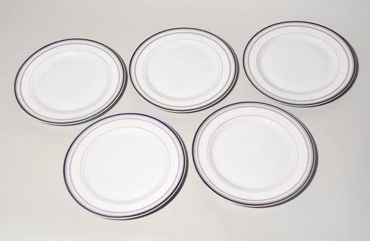 輪線文中皿５枚（戦前日本製）