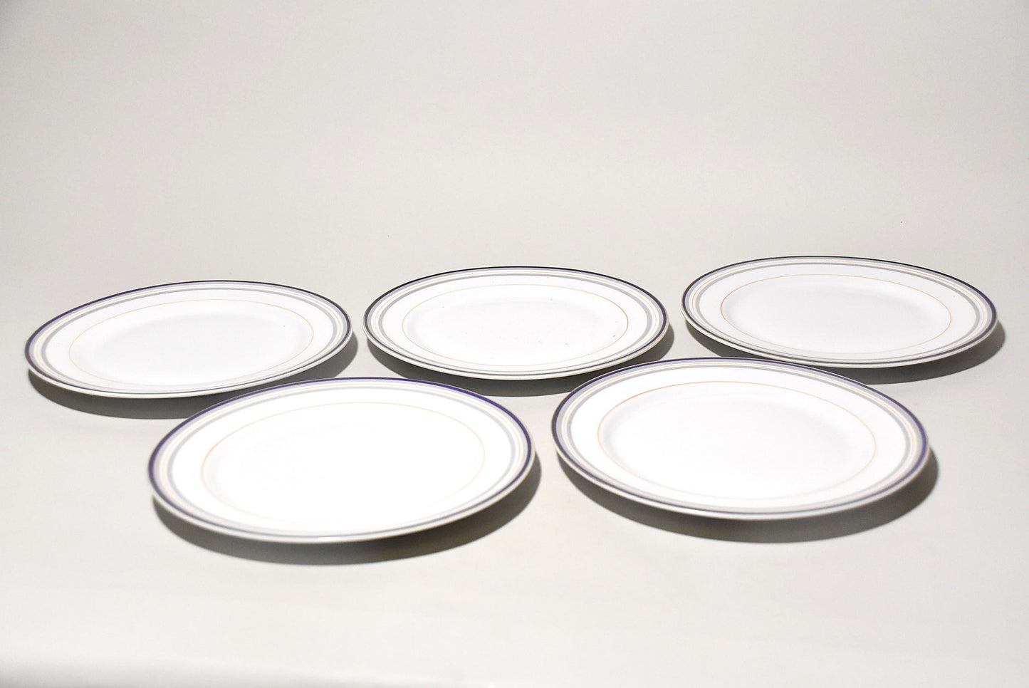 輪線文中皿５枚（戦前日本製）