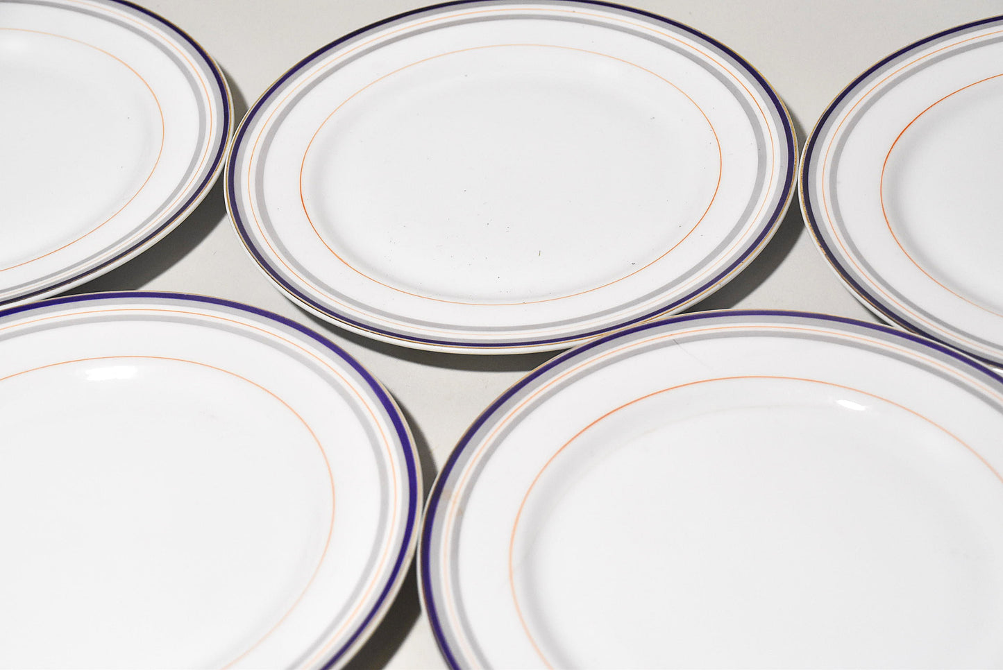 輪線文中皿５枚（戦前日本製）