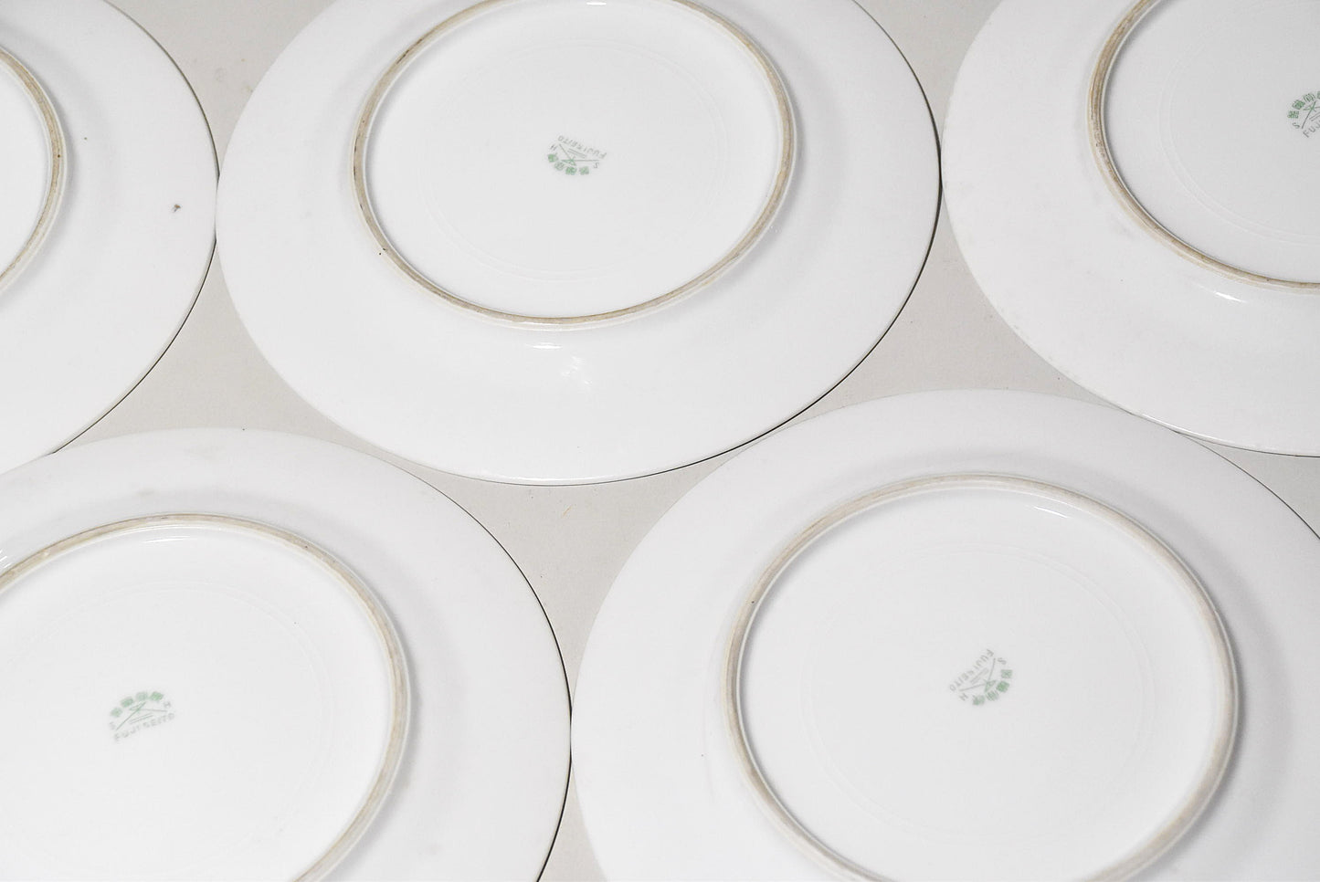 輪線文中皿５枚（戦前日本製）