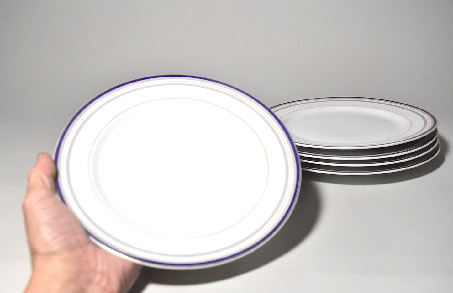 輪線文中皿５枚（戦前日本製）