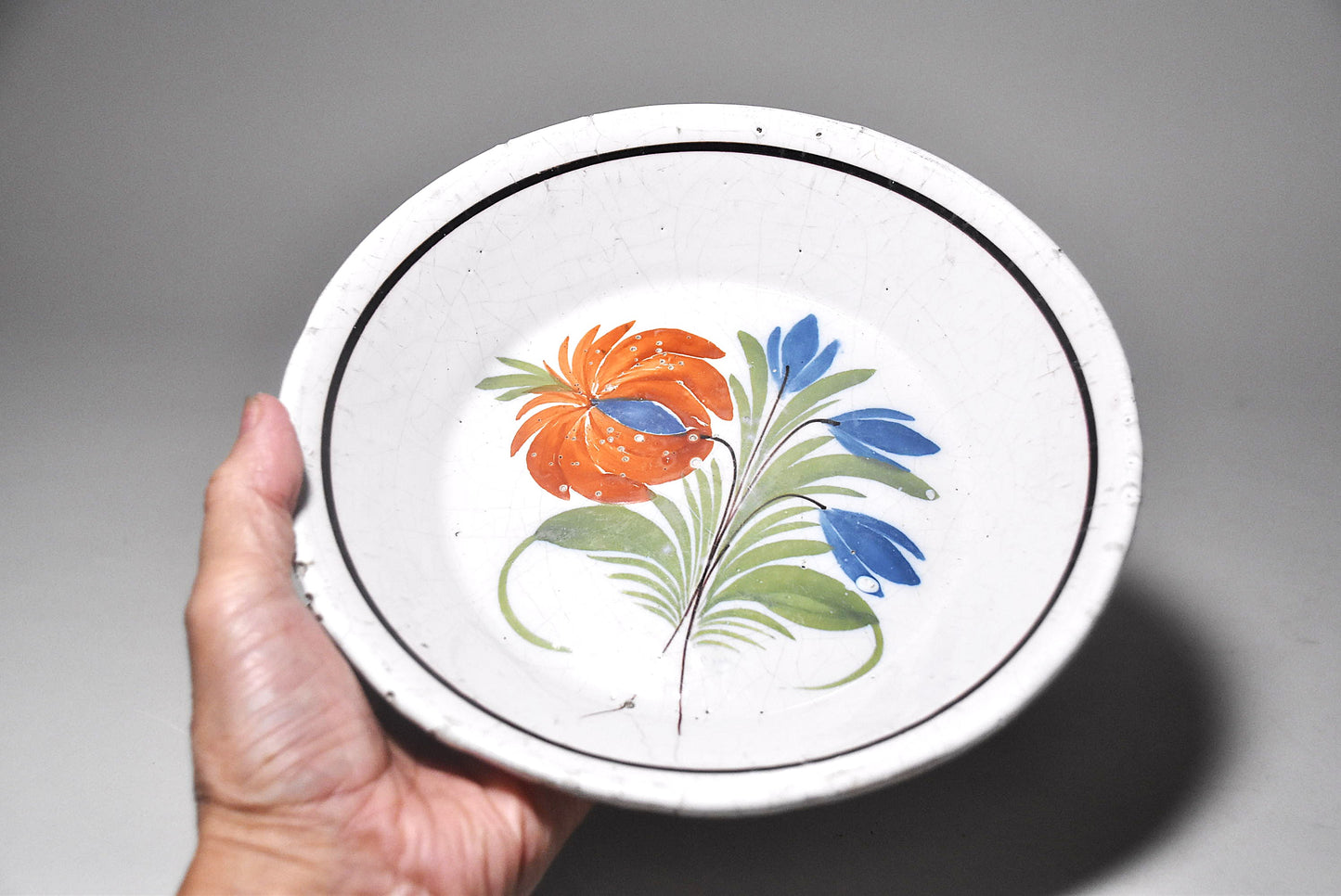 欧州花文色絵皿その１（１８～１９世紀）