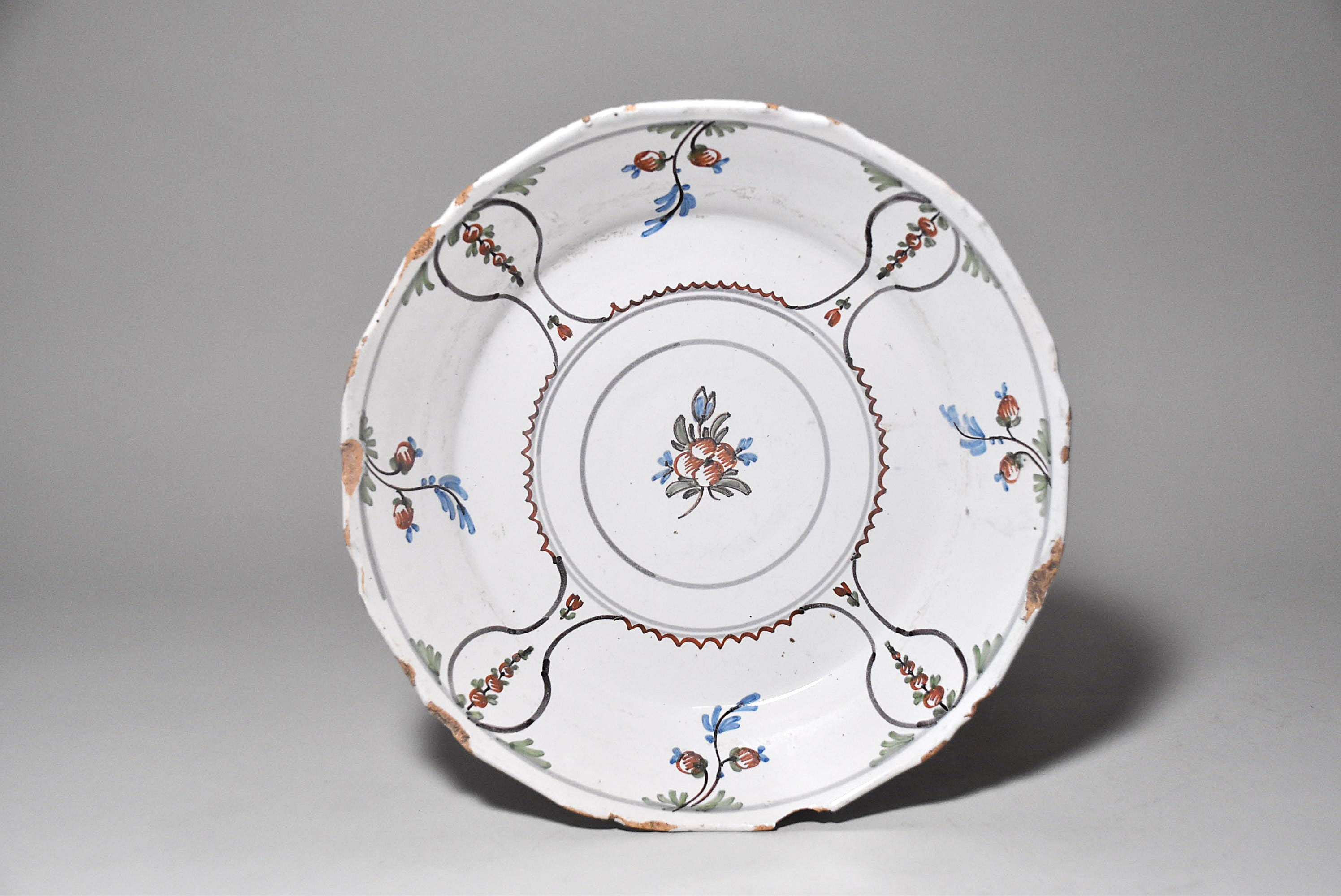 欧州花文色絵皿その5（18～19世紀） – 青花の会｜seikashop