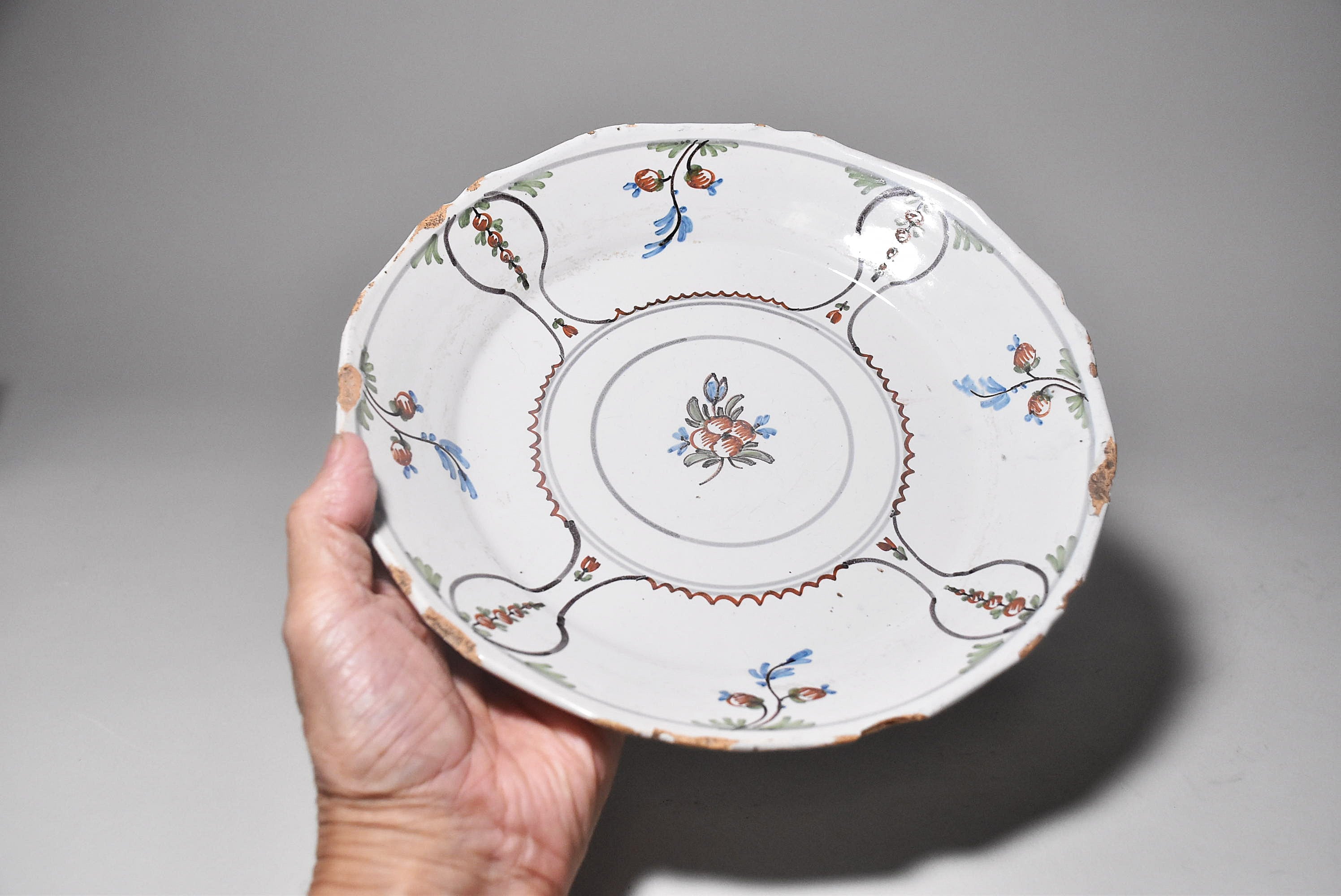 欧州花文色絵皿その5（18～19世紀） – 青花の会｜seikashop