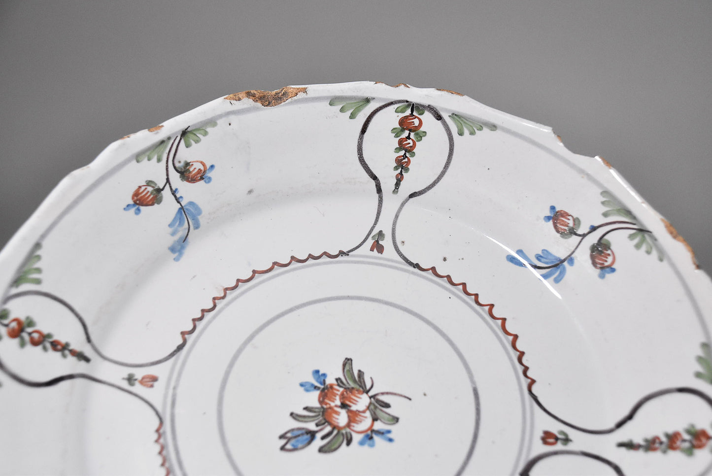 欧州花文色絵皿その５（１８～１９世紀）