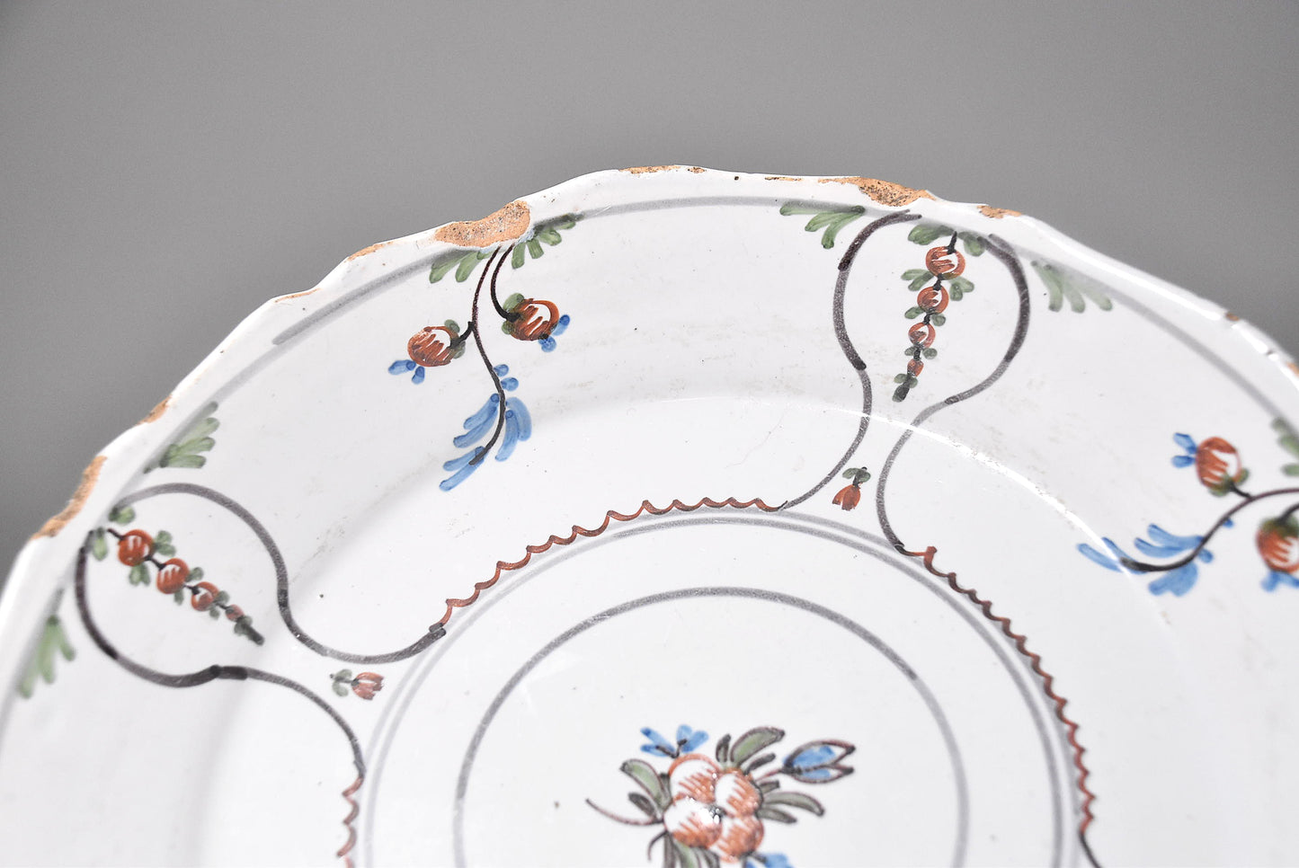 欧州花文色絵皿その５（１８～１９世紀）