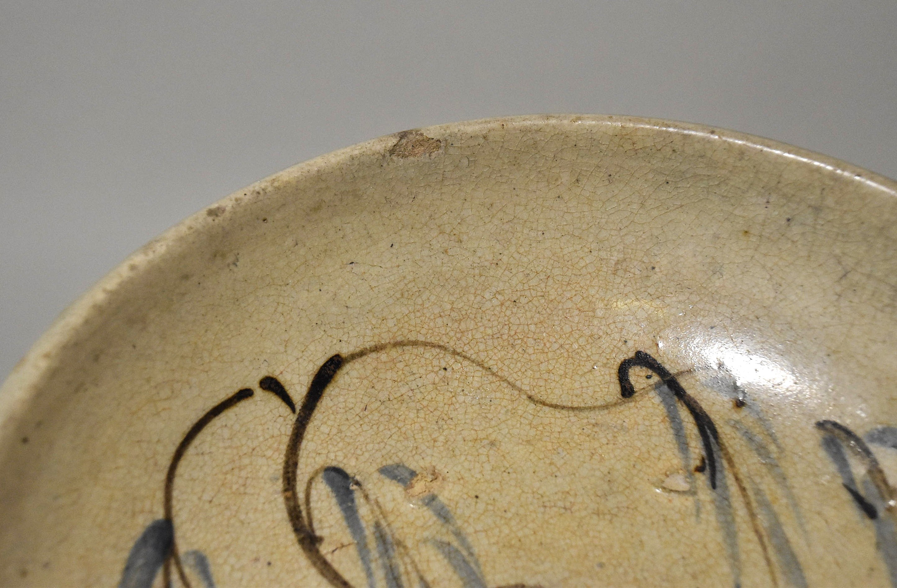 瀬戸 柳文 石皿 （江戸後期）