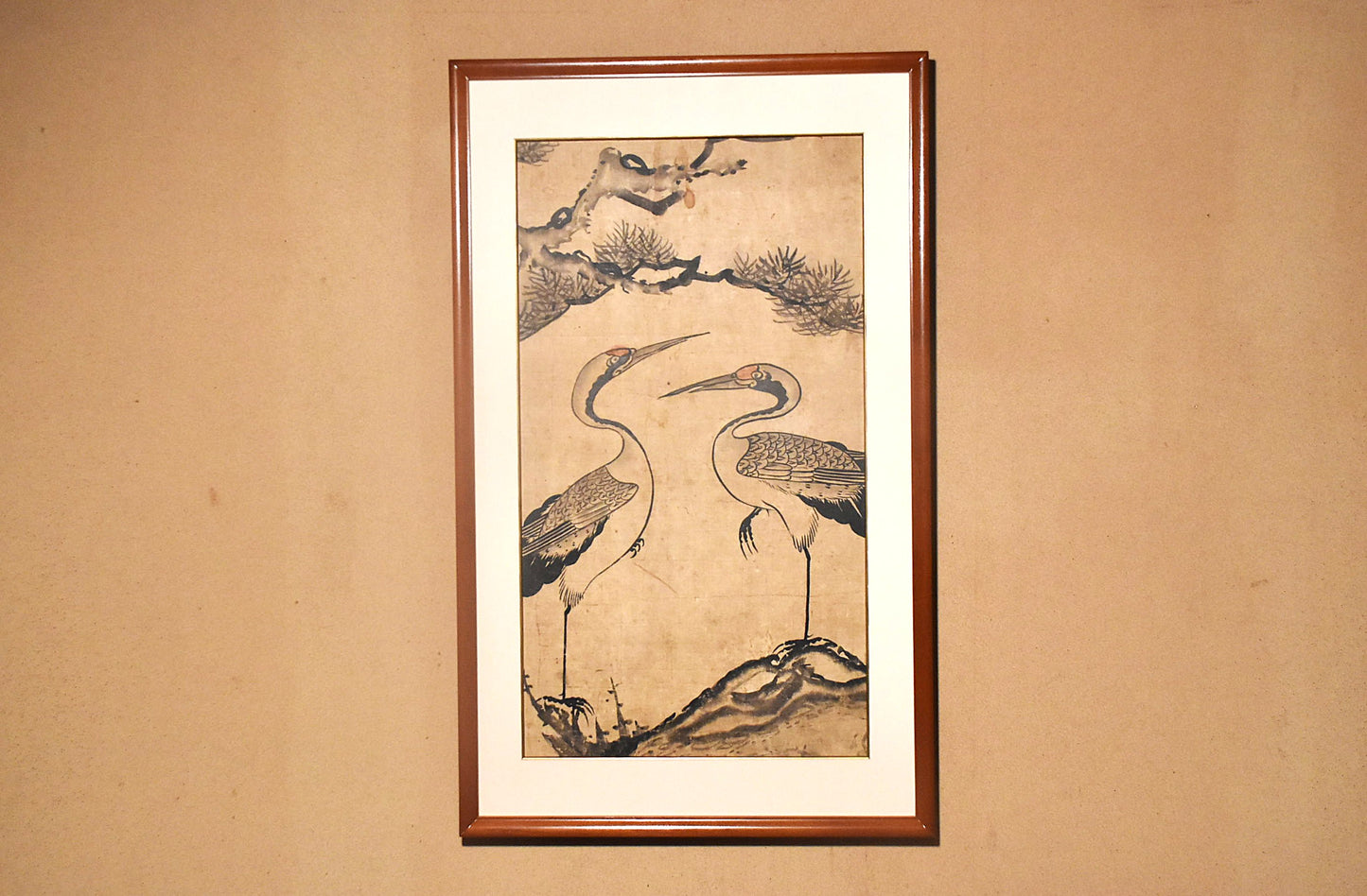 李朝民画鶴絵額（李朝時代）