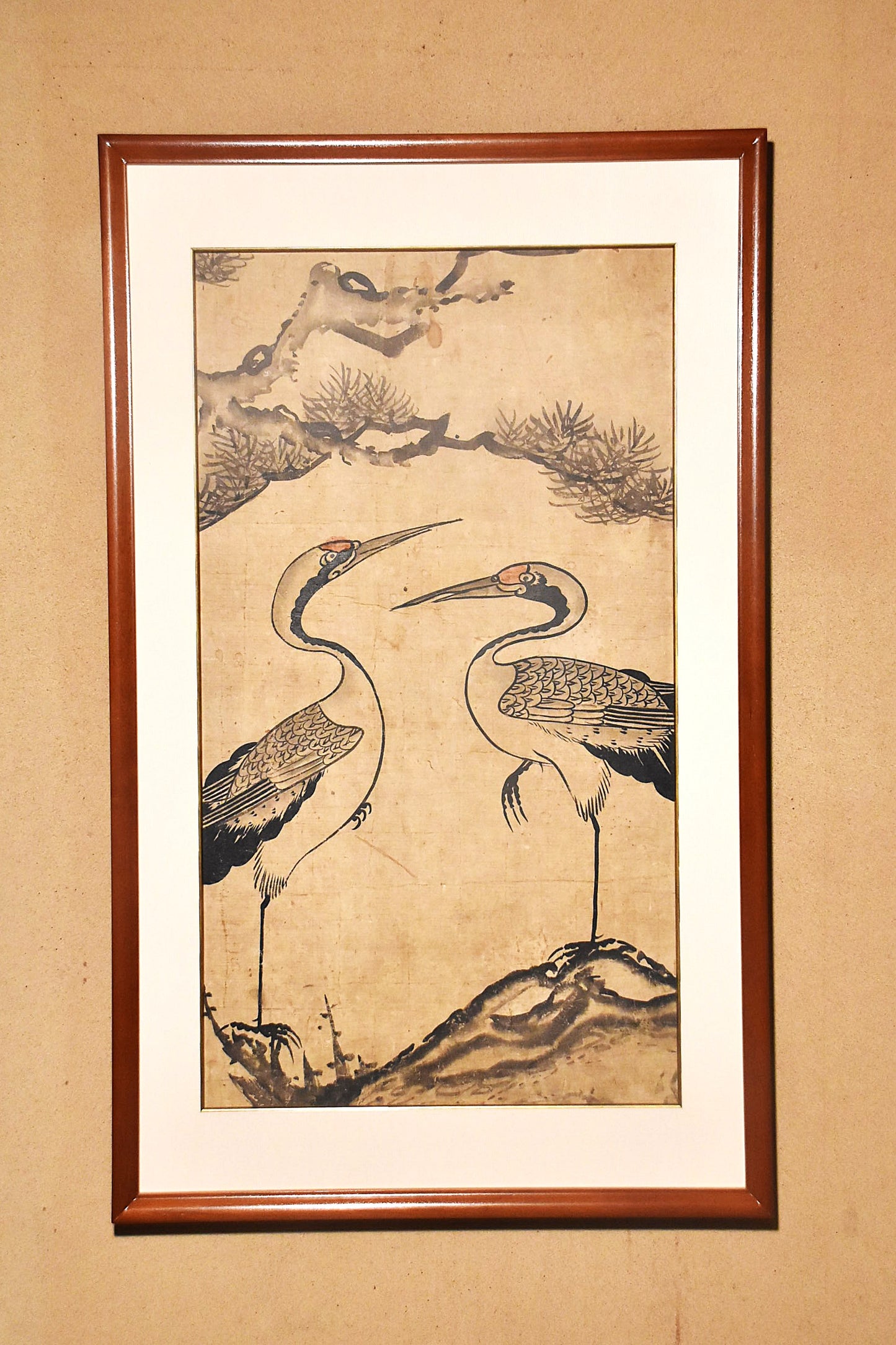 李朝民画鶴絵額（李朝時代）