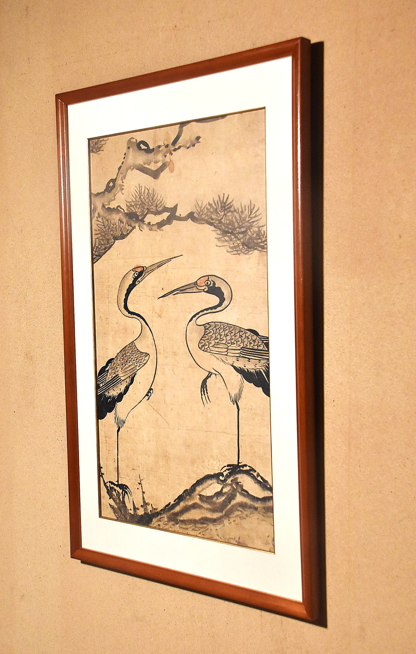 李朝民画鶴絵額（李朝時代）