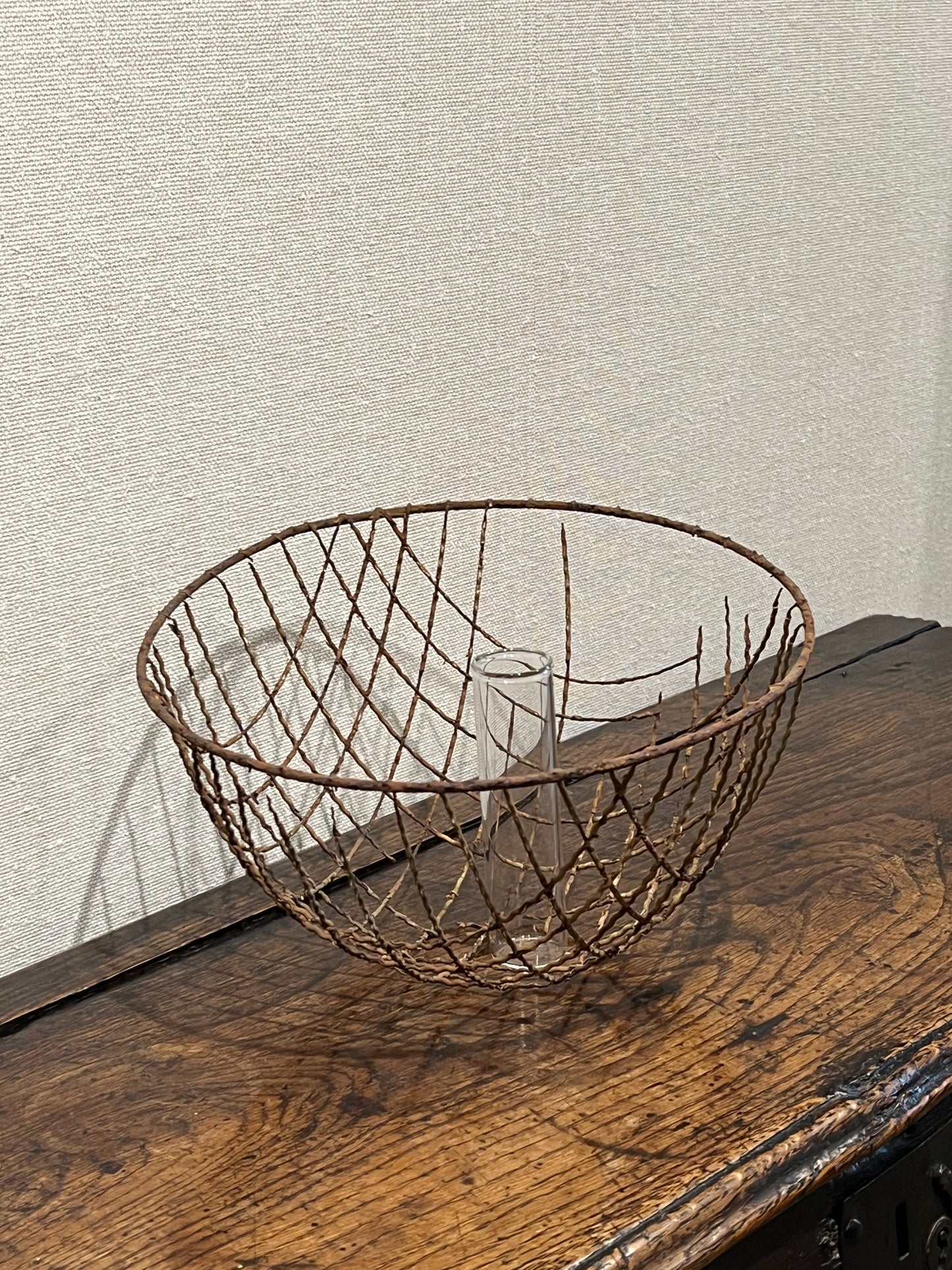 スピンオフ花器展(その3：鉄製ワイヤー籠)