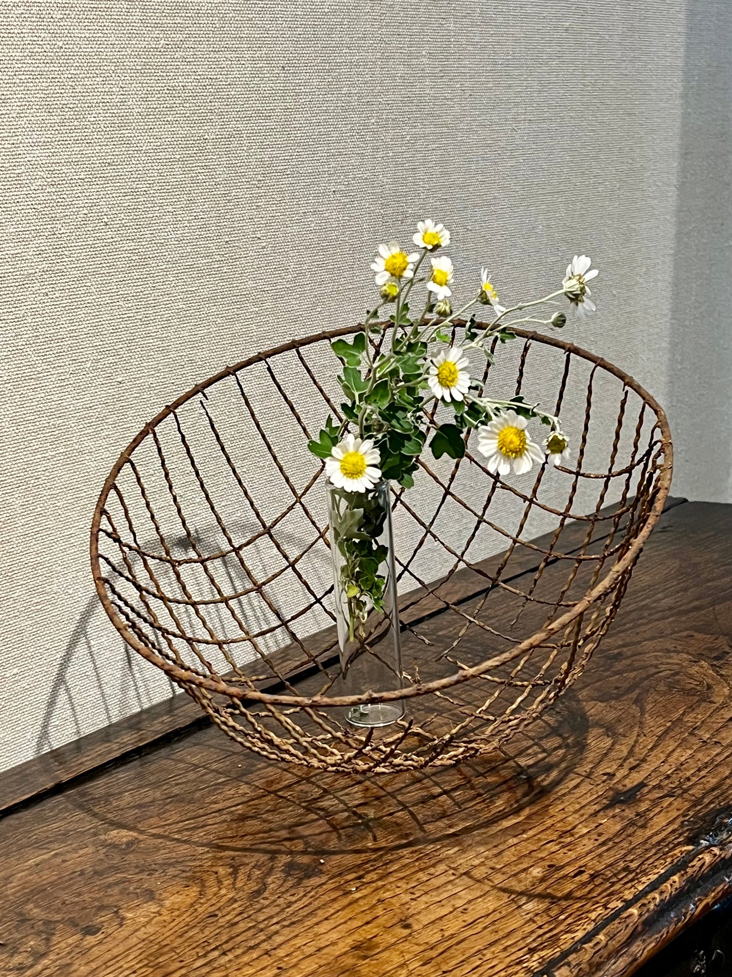 スピンオフ花器展(その3：鉄製ワイヤー籠)