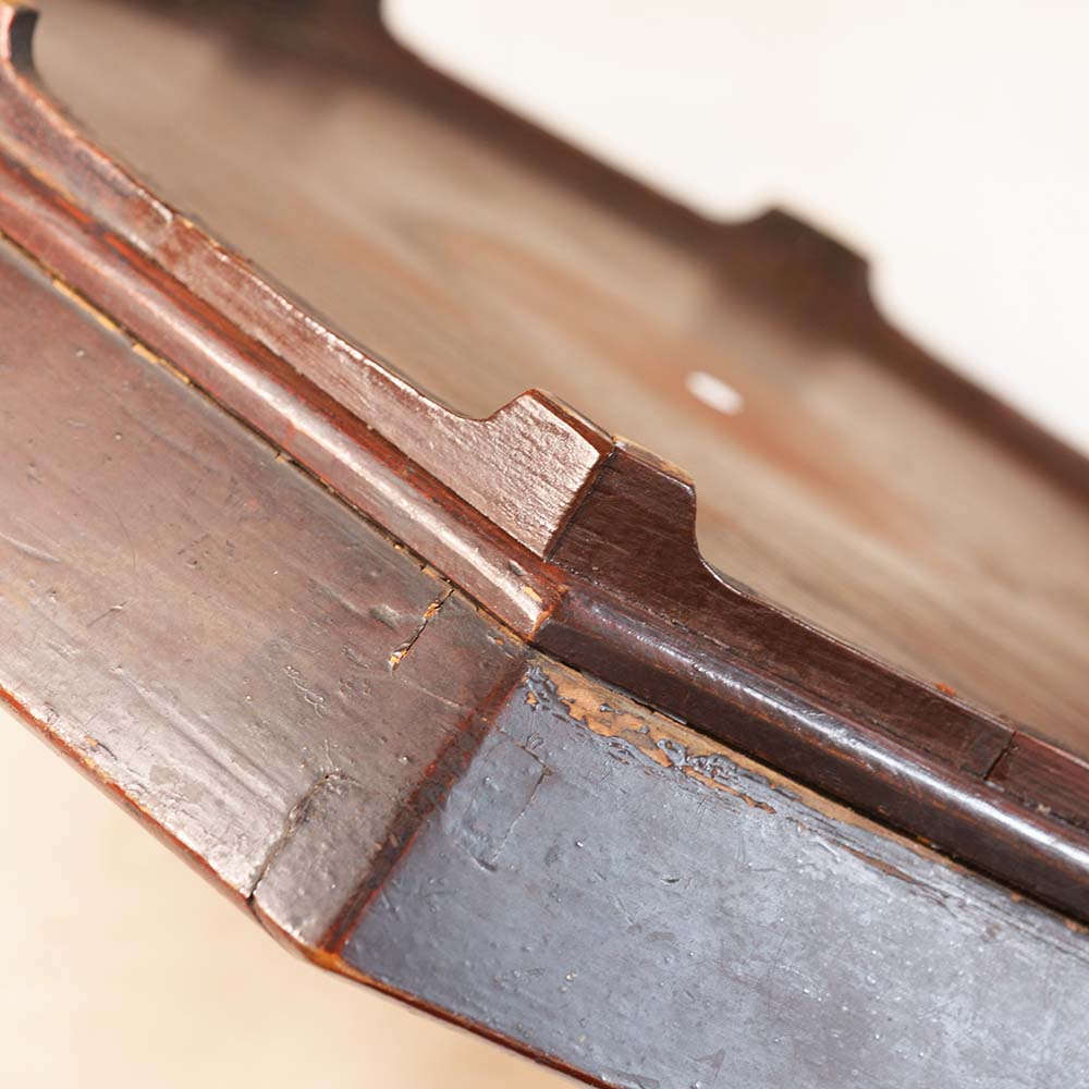 No.8056 李朝 朱漆八角盆 朝鮮王朝時代（19世紀）