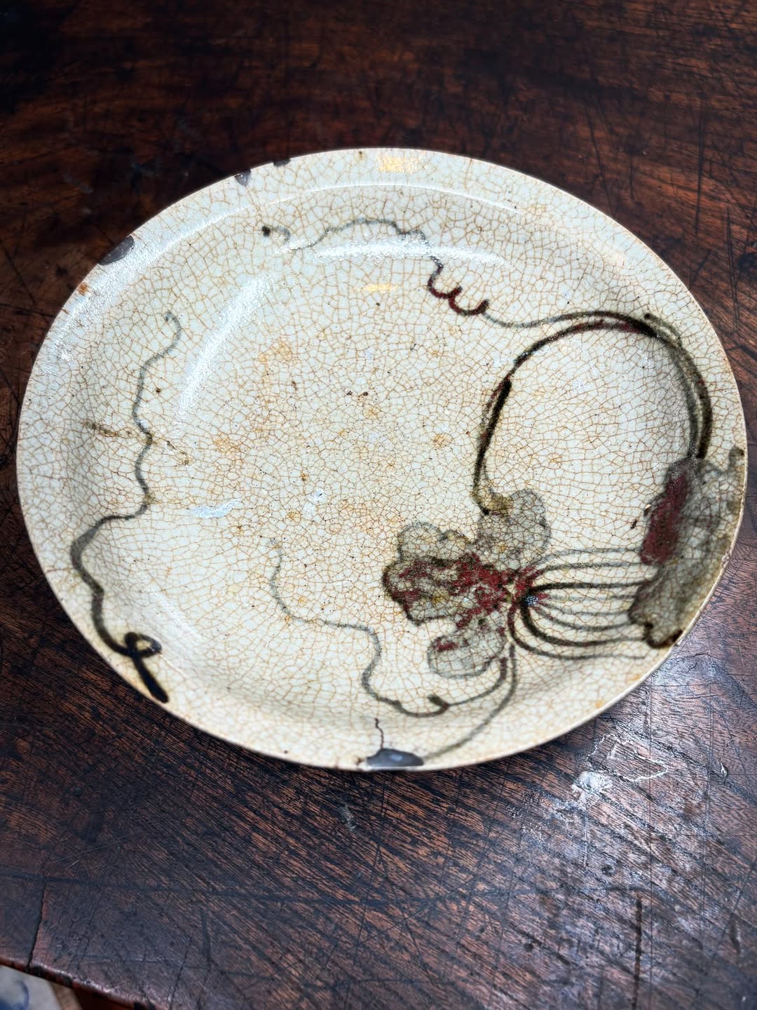 初期伊万里辰砂瓜文皿