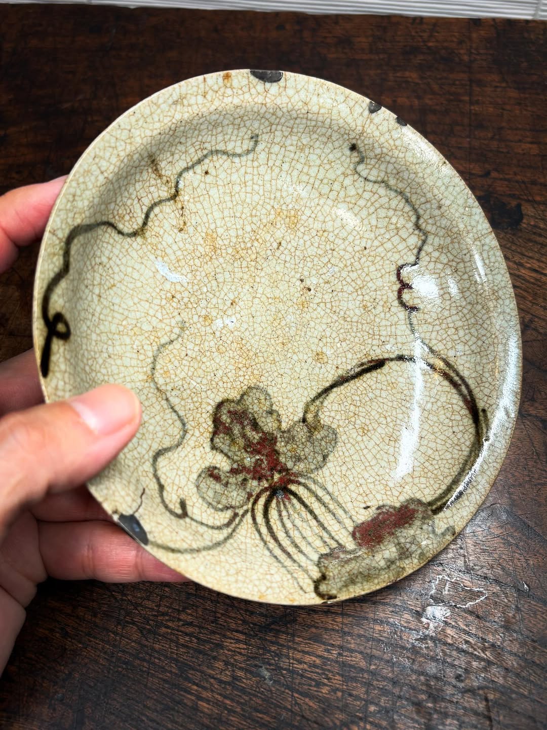 初期伊万里辰砂瓜文皿