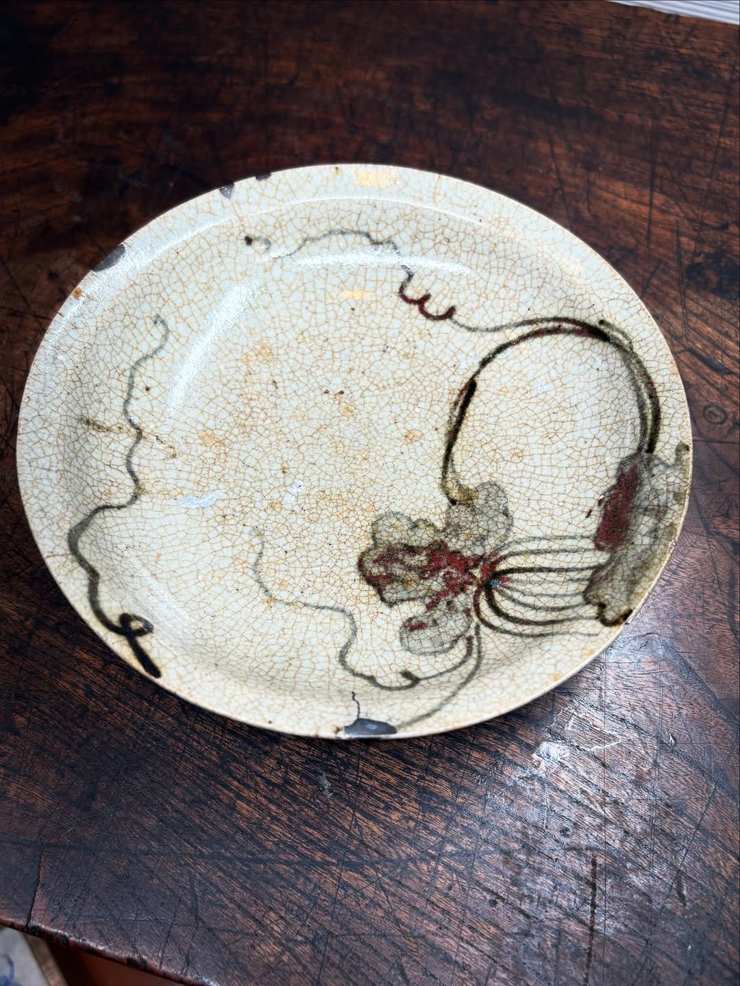 初期伊万里辰砂瓜文皿