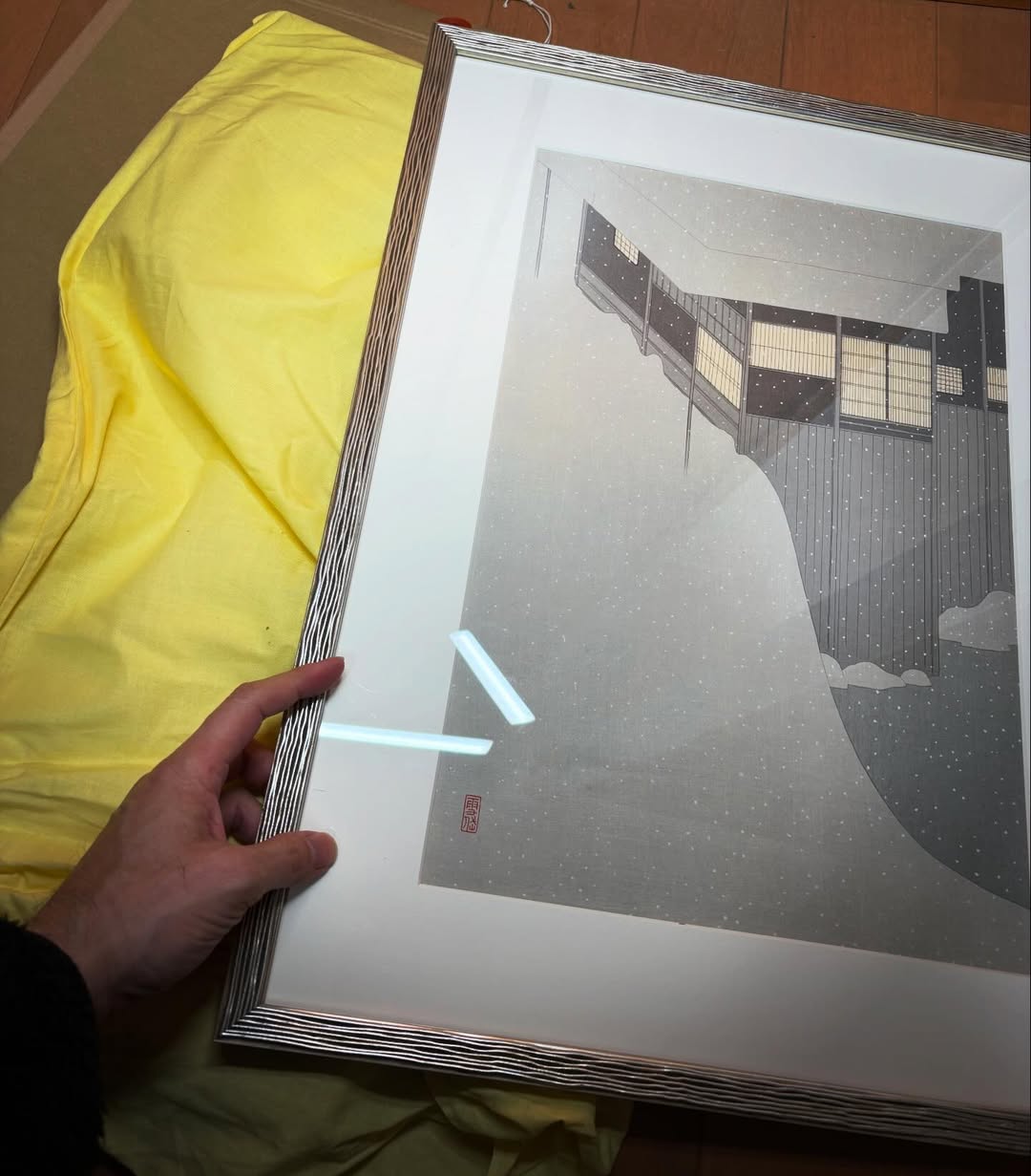 小村雪岱 木版画「雪の朝」